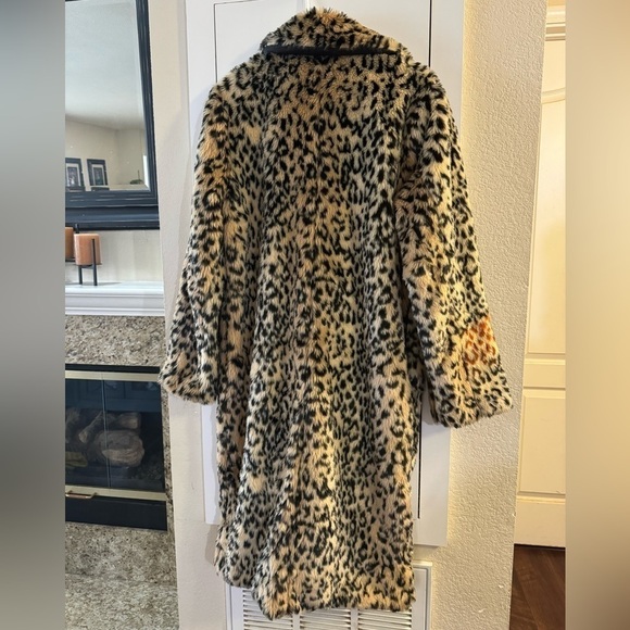 Brave Soul Mob Wife Fur Faux Leopard Animal Print Coat Jacket Women’s size Large - Picture 12 of 12